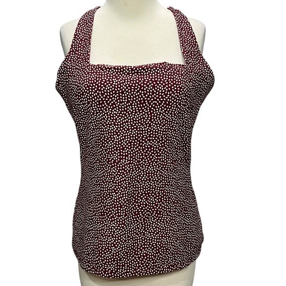 BuffBunny Revolution Tank Top XL Burgundy Red Bossy Dots Strappy Back Athletic - Picture 1 of 10